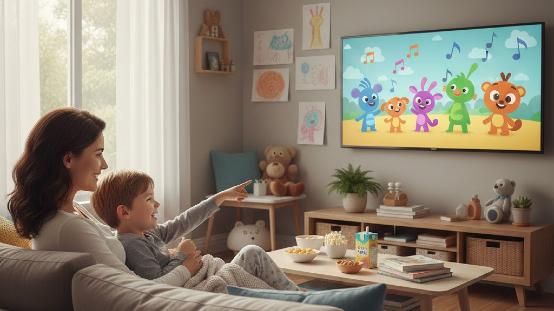 Parent selecting age-appropriate TV shows for kids with educational value