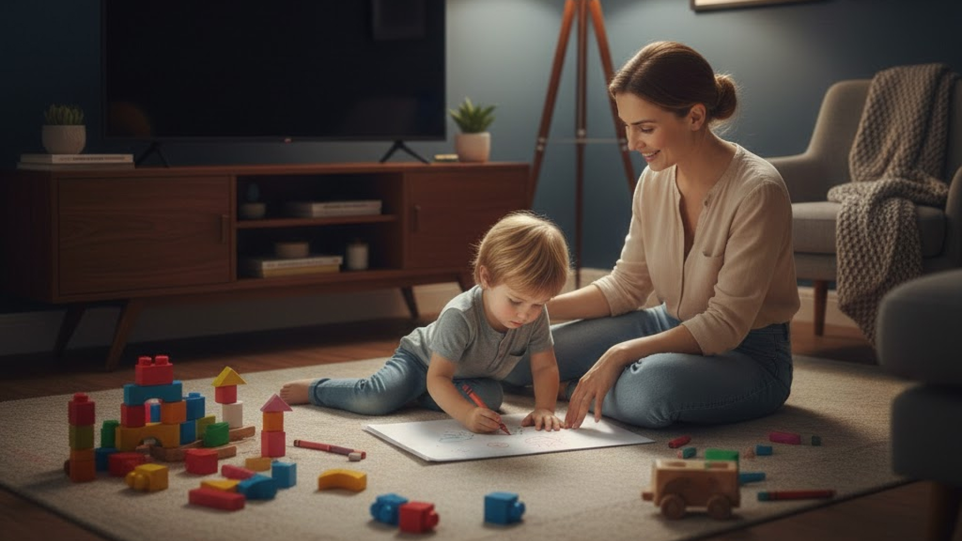 Child expressing ideas after watching TV shows for kids