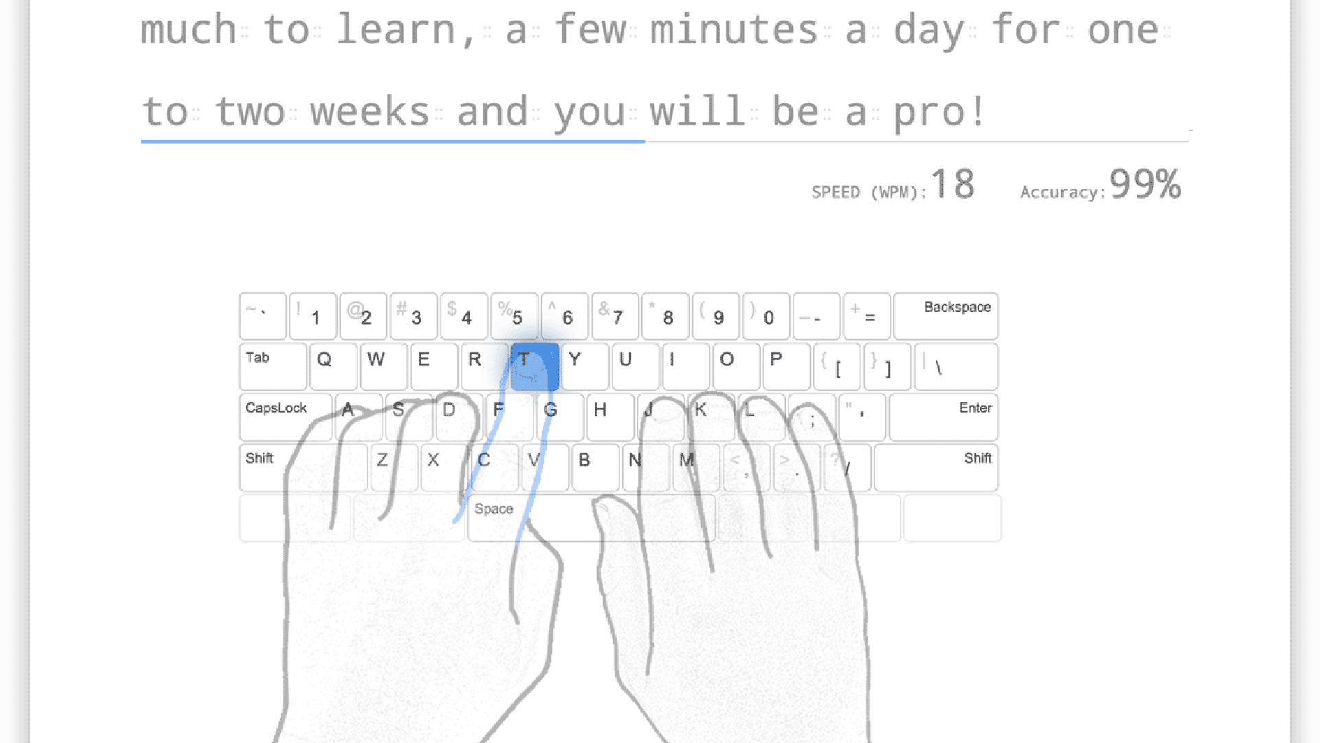 Child practicing keyboard skills on TypingClub, a free Online Learning Platform for typing improvement