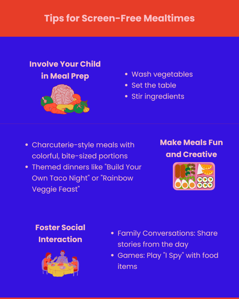 strategies to encourage screen-free mealtimes